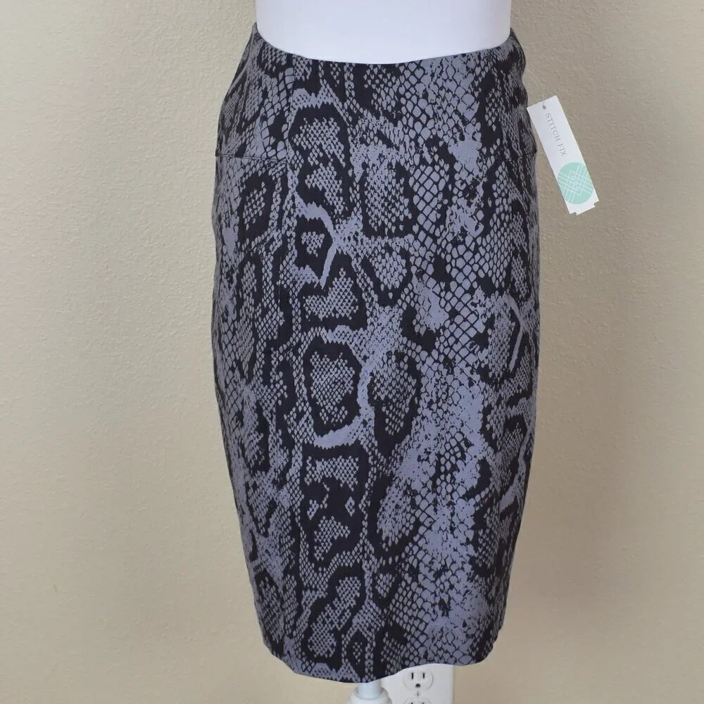 Stitch Fix Lysse Charity Pencil Skirt Snake Print NEW - S